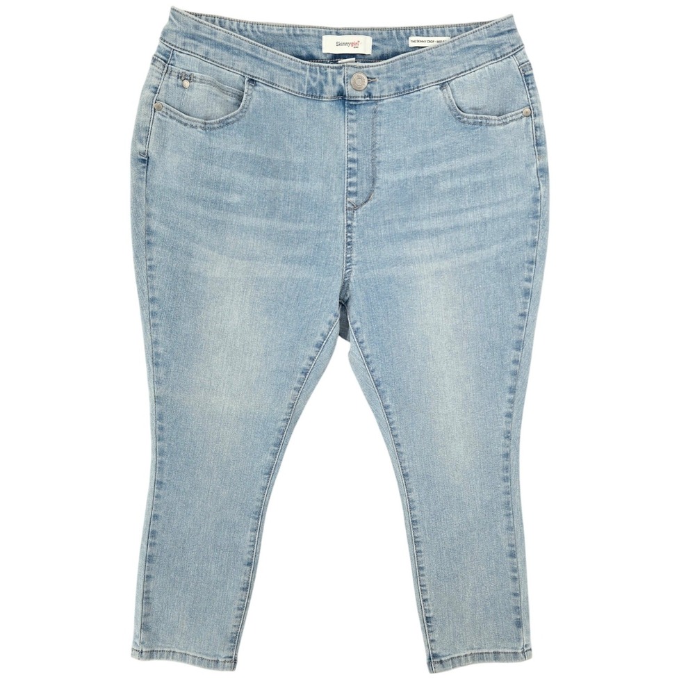 Skinnygirl 14WP Skinny Crop Curvy Jeans Womens Light Wash Mid Rise Plus Petite
